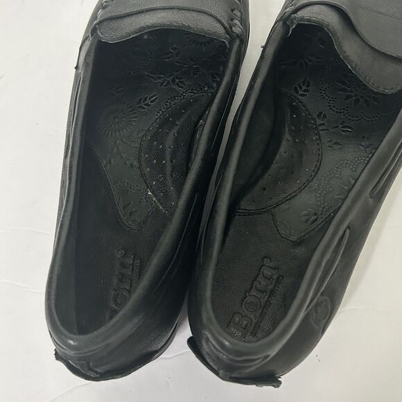 Born Black Leather Penny Loafers Slip On Shoes Flats W3310 - Picture 6 of 8